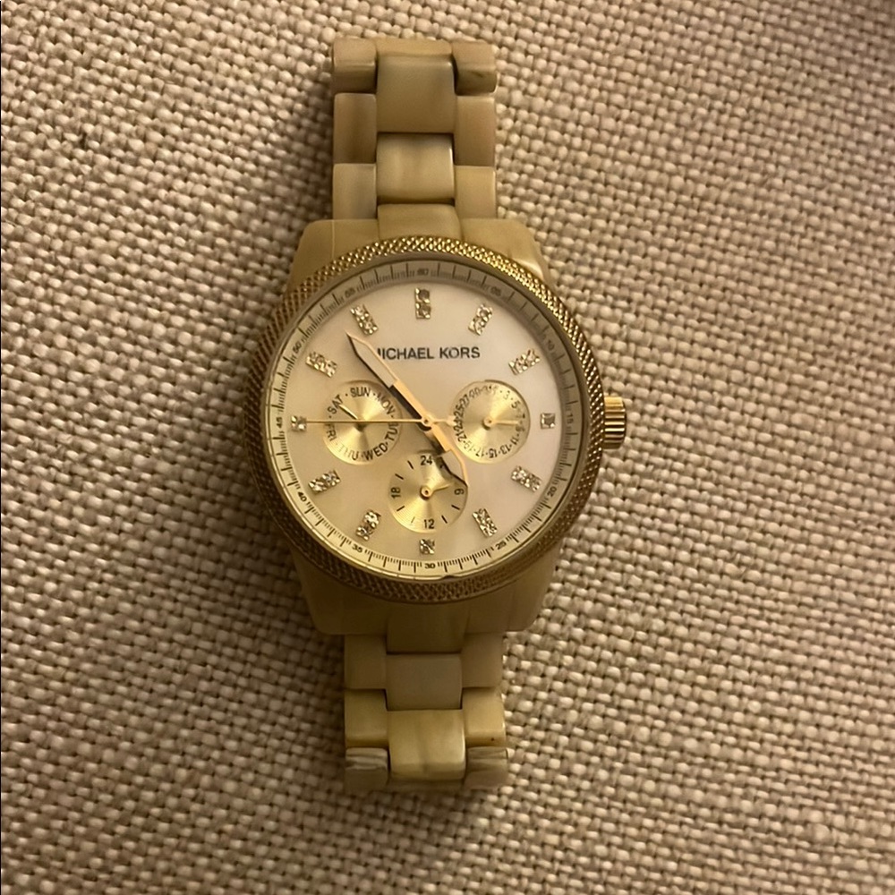 Michael Kors Beige Chronograph Watch
